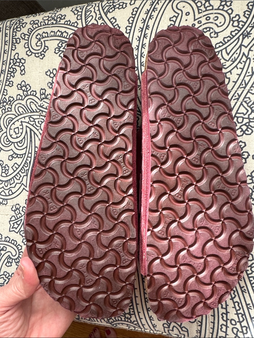 Birkenstock Women’s Tokyo Suede Slide Sandals in Burgundy - Picture 4 of 4